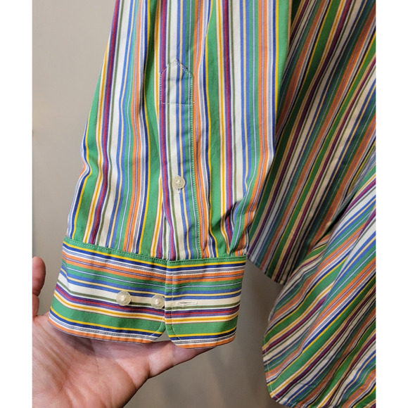 Lauren Ralph Lauren Womens Striped Multicolor Button Up Long Sleeve Shirt 1X - Picture 5 of 9